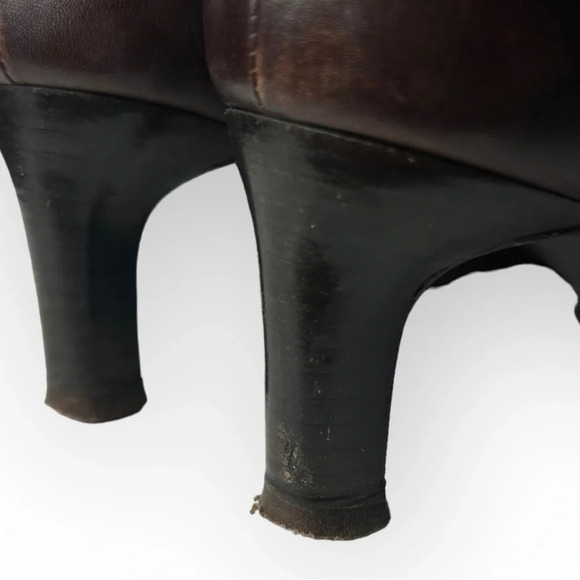 Salvatore Ferragamo Thio Ankle Booties in Chocolate Brown Leather 8.5 - Picture 10 of 16